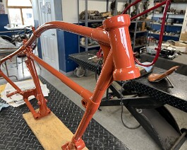Right side view of newly painted frame.